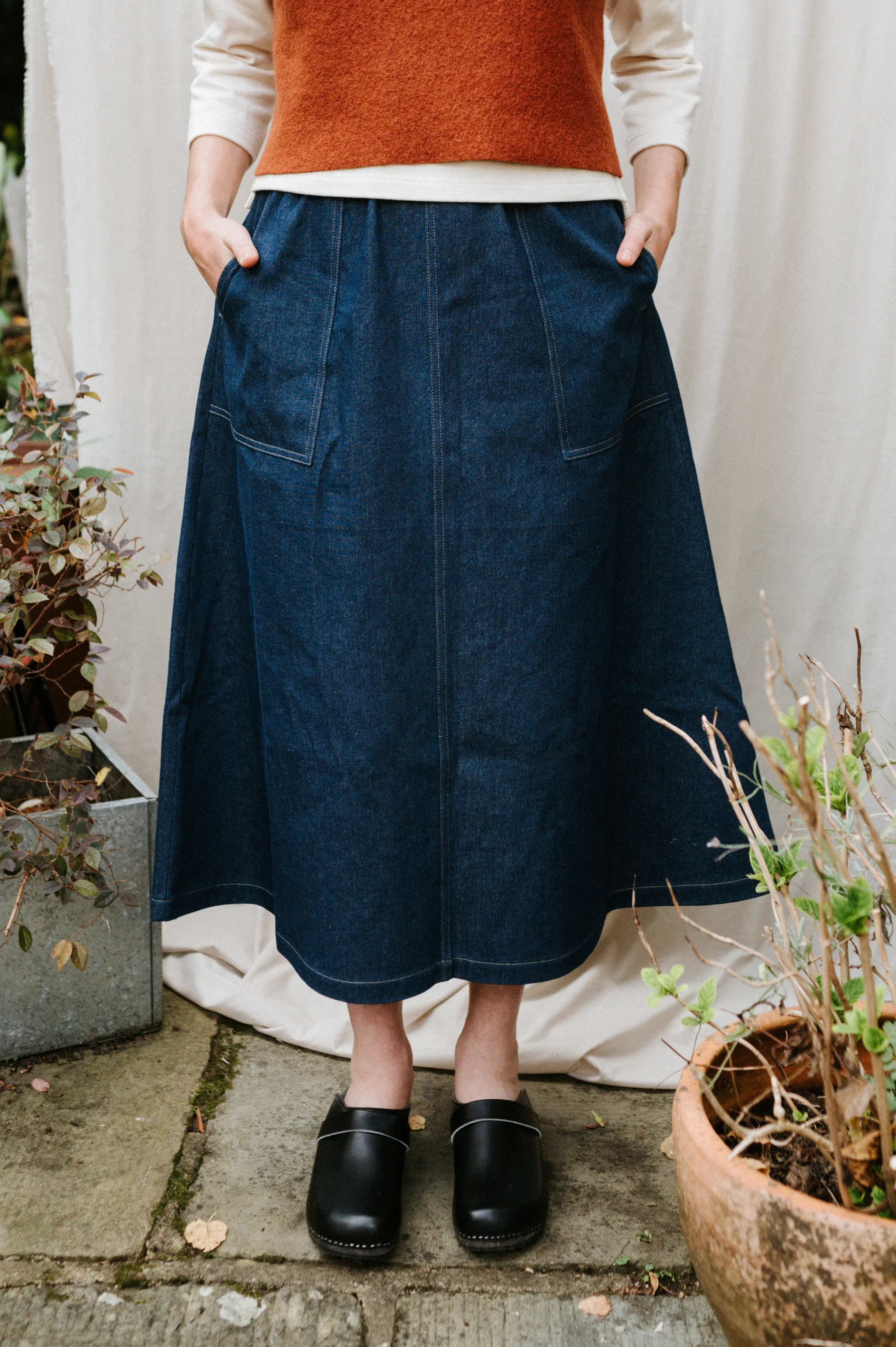Atwin The Label - The Utility Skirt In Striped Denim - Image 4